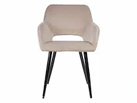 Design eetkamerstoel velvet off white 9057-6 - afbeelding 2 van  4