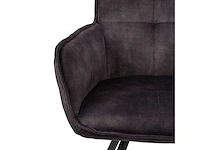 Design eetkamerstoelen antraciet velvet 6x) - afbeelding 3 van  6