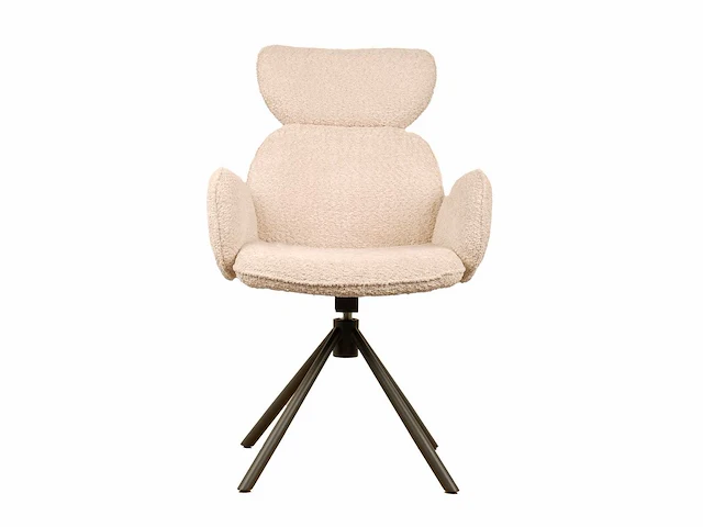 Design eetkamerstoelen beige chenille (6x) - afbeelding 2 van  4