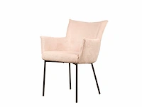 Design eetkamerstoelen beige fluweel (6x) - afbeelding 1 van  5
