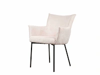 Design eetkamerstoelen beige fluweel (6x) - afbeelding 1 van  6
