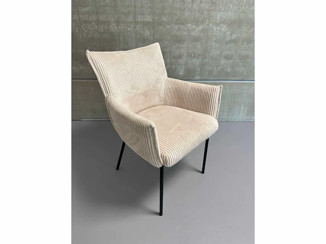 Design eetkamerstoelen beige fluweel (6x) - afbeelding 4 van  6