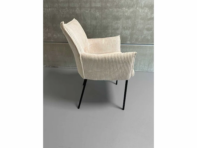 Design eetkamerstoelen beige fluweel (6x) - afbeelding 6 van  6
