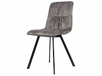 Design eetkamerstoelen grijs velvet (6x) - afbeelding 1 van  5