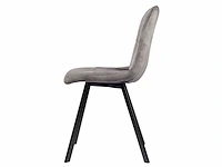 Design eetkamerstoelen grijs velvet (6x) - afbeelding 4 van  5