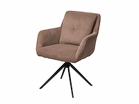 Design eetkamerstoelen taupe geribt velvet (6x) - afbeelding 1 van  3