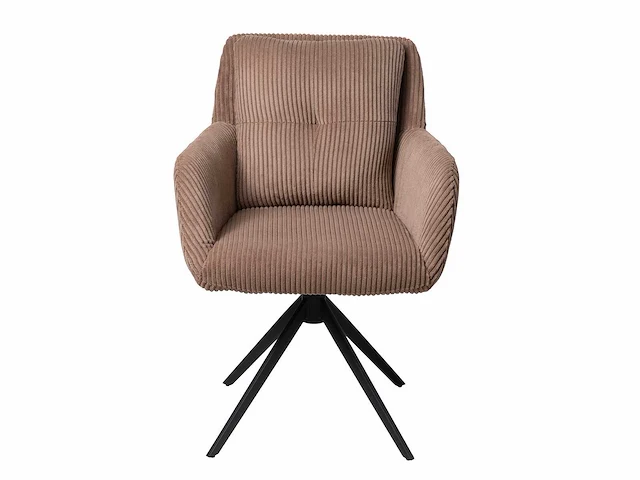 Design eetkamerstoelen taupe geribt velvet (6x) - afbeelding 2 van  3