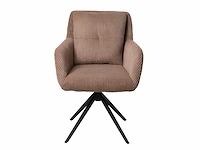 Design eetkamerstoelen taupe geribt velvet (6x) - afbeelding 2 van  3