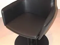 Design kappersstoel greiner, in hoogte verstelbaar, zwarte skai bekleed