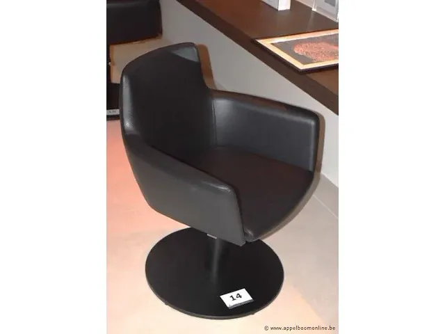 Design kappersstoel greiner, in hoogte verstelbaar, zwarte skai bekleed - afbeelding 1 van  2