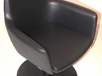 Design kappersstoel greiner, in hoogte verstelbaar, zwarte skai bekleed - afbeelding 1 van  2