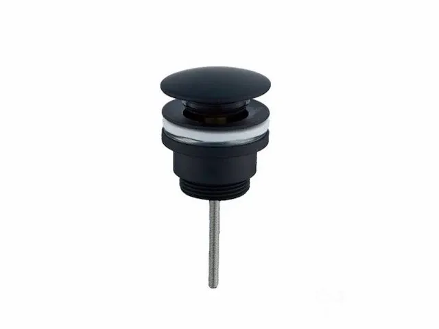 Design sifon met afvoerplug mat zwart - afbeelding 4 van  5