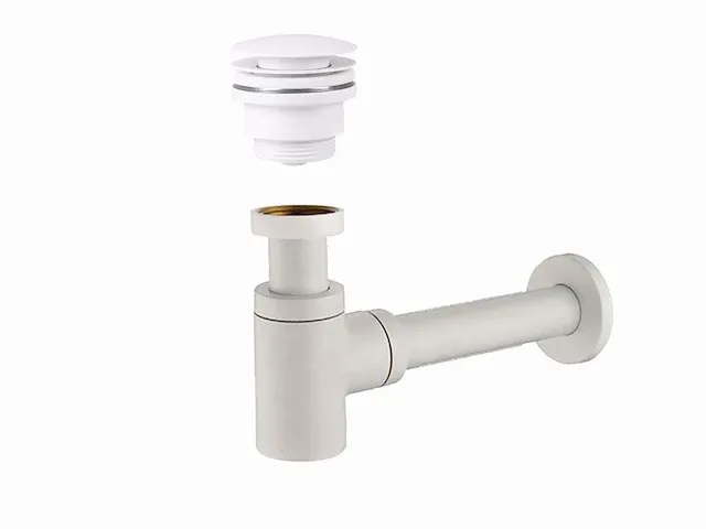 Design sifon met afvoerplug wit - afbeelding 5 van  6
