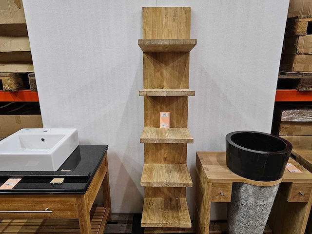 Design teak badkamerrek le havre - etagere met 5 planken - afbeelding 1 van  4