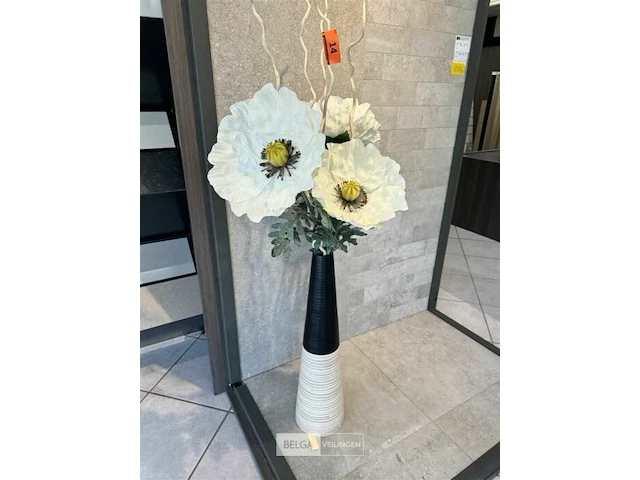 Design vaas met kunstbloemen h 80cm - afbeelding 1 van  4