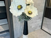 Design vaas met kunstbloemen h 80cm - afbeelding 1 van  4
