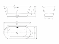 Design vrijstaand bad - 201 l - zwart - afbeelding 6 van  6