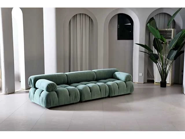 Design zetel muntgroen polyester (1x) - afbeelding 1 van  2