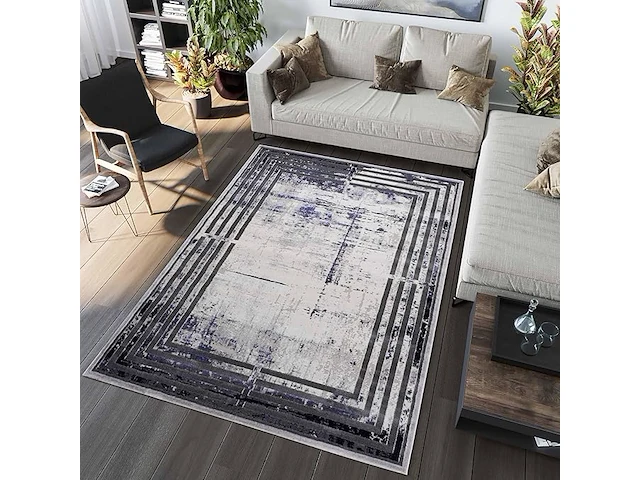 Designertapijt160*230cm grijs-navy - afbeelding 2 van  2