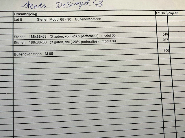 Desimpel baksteen bak stenen modul 65-90 en buitenovenstenen - afbeelding 5 van  5