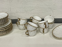 Dessert servies in porselein - merk: "sarreguemines france" - afbeelding 1 van  3