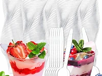 Dessertglazen en lepels (50stuks - afbeelding 1 van  3