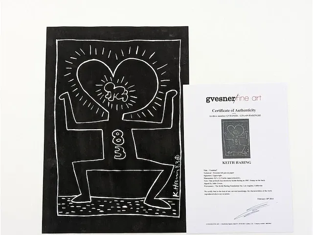 Dessin au feutre keith haring de 1983 - 83 - afbeelding 5 van  5