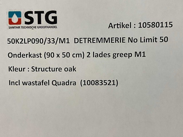 Detremmerie no limit 50 meubel wastafel - afbeelding 7 van  7
