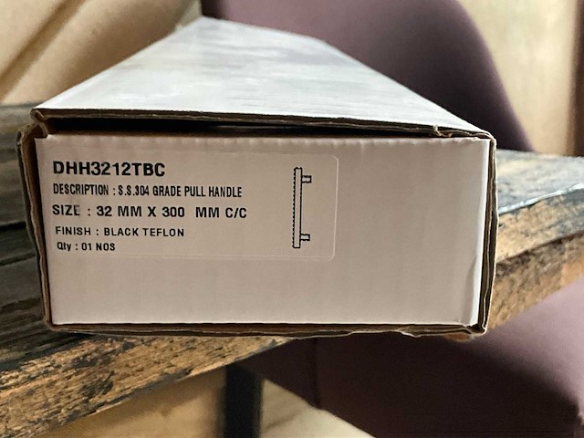 Deurgreep rvs zwart gecoat 500mm - afbeelding 8 van  8