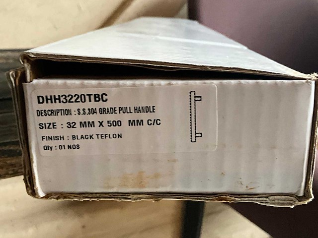 Deurgreep rvs zwart gecoat 700mm - afbeelding 8 van  8