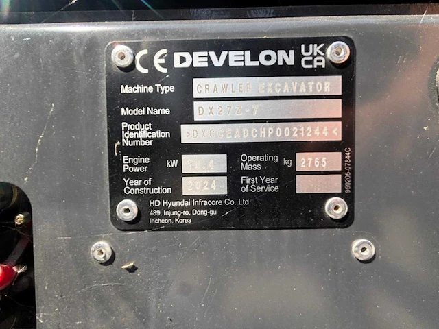 Develon - 2024 - dx27z-7 - minigraafmachine - afbeelding 19 van  26