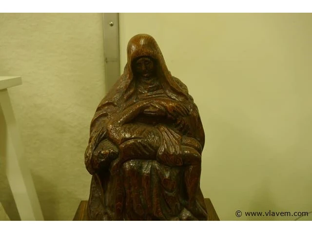 Devotica beeld in massief hout - afbeelding 2 van  3