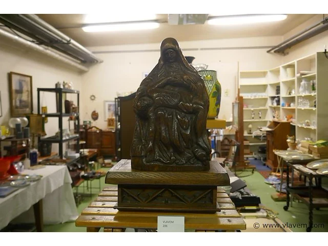 Devotica beeld in massief hout - afbeelding 3 van  3