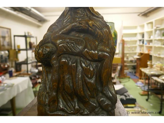 Devotica beeld in massief hout - afbeelding 2 van  3