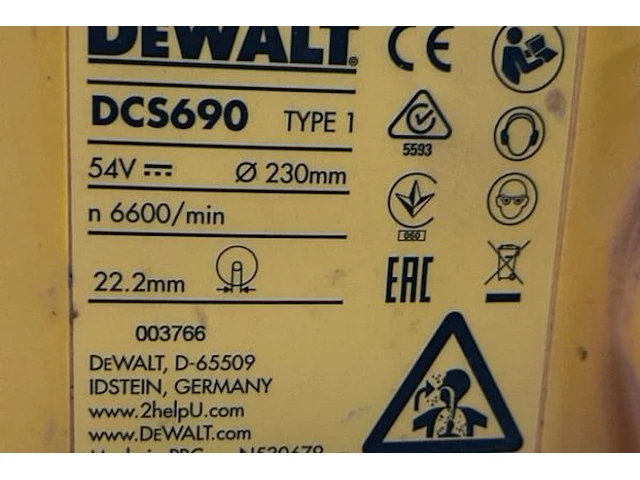 Dewalt doorslijper - afbeelding 3 van  5