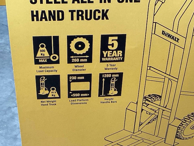 Dewalt dxwt-500 steekwagen, 300 kg - afbeelding 3 van  4