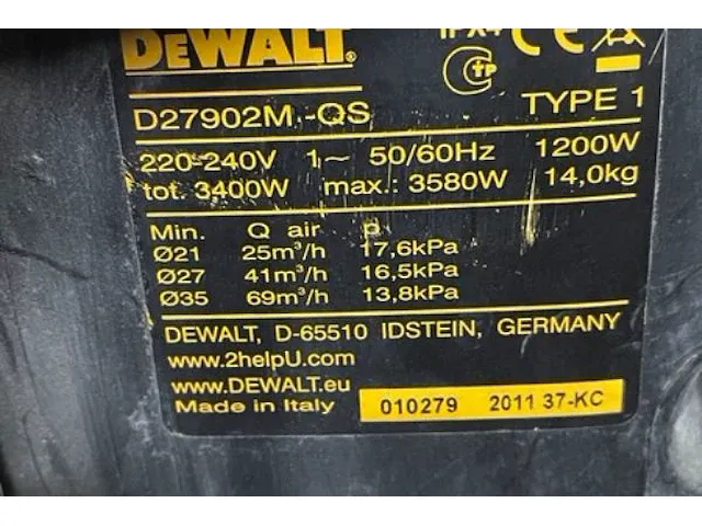 Dewalt stofzuiger - afbeelding 2 van  3