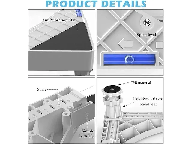 Dewel verstelbaar onderstel voor wasmachine - afbeelding 3 van  4