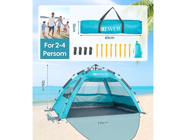 Dewur strandschelptent - afbeelding 2 van  5