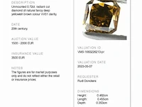 Diamant - 0.72 ct - natural fancy deep yellowish brown - vvs1 - afbeelding 4 van  12