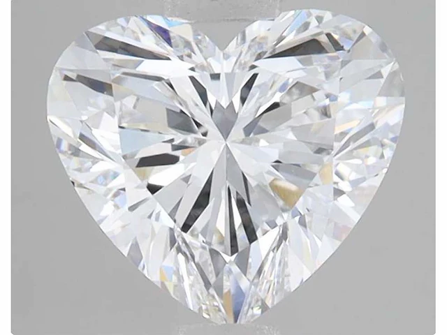 Diamant - heart 5.12 ct - d/vs2 (hrd gecertificeerd) - afbeelding 3 van  4