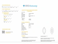 Diamant - marquise 1.03 ct - d/vvs2 (hrd gecertificeerd) - afbeelding 3 van  3