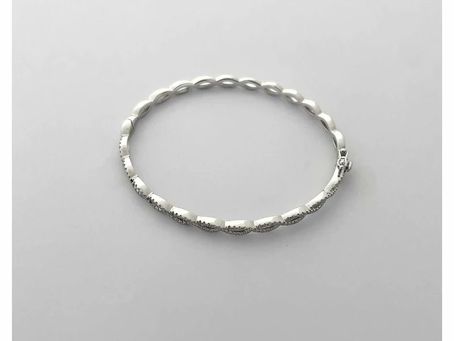 Diamanten armband in wit goud met geweven patroon (u03396) - afbeelding 4 van  9