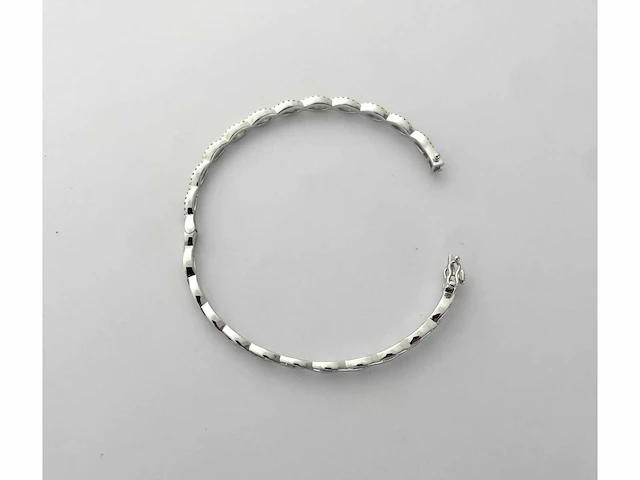 Diamanten armband in wit goud met geweven patroon (u03396) - afbeelding 5 van  9