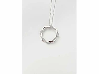 Diamanten hanger in wit goud met geweven patroon (pe06302) - afbeelding 2 van  7