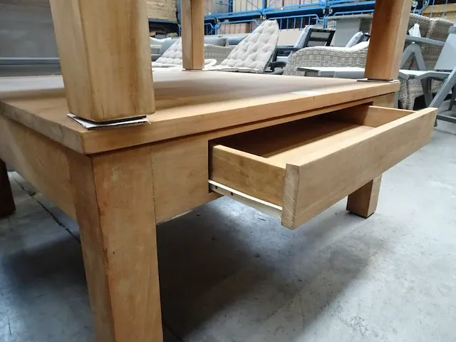 Diamond collection teak salontafel 100 x 100cm p8 blokpoten - afbeelding 2 van  5