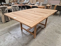 Diamond collection teak tuintafel 120-180 x 120cm brede latten - afbeelding 1 van  10