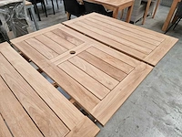 Diamond collection teak tuintafel 120-180 x 120cm brede latten - afbeelding 6 van  10