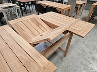Diamond collection teak tuintafel 120-180 x 120cm brede latten - afbeelding 7 van  10