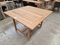 Diamond collection teak tuintafel 120-180 x 120cm brede latten - afbeelding 9 van  10